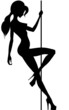 beautiful silhouette of young women dancing a striptease