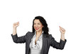 Young woman celebrating a business victory