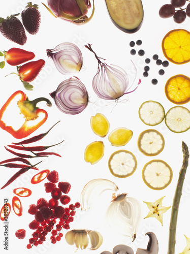 Foto: Variety of sliced vegetables Variety of sliced vegetables