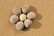 Pebbles in flower shape