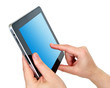 digital tablet on hands