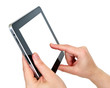 digital tablet with hands