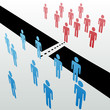Separate people groups join unite merge together