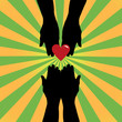 Vector: Silhouette of hands giving love symbol Silhouette of hands giving love symbol
