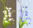 Vektor: Two pretty romantic banners with spring flowers Two pretty romantic banners with spring flowers