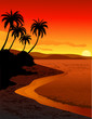 Tropical beach sunset Tropical beach sunset