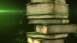 Diplom roll on books stack