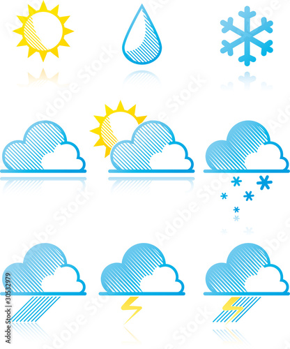 weather forecast icons. Weather forecast icons.