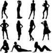 Silhouettes of sexy girls - vector