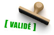 Tampon validé sur fond blanc 1