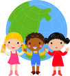 Kids and globe