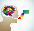 Abstract speaker silhouette