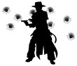 Vector: Gun slinger western shoot-out Gun slinger western shoot-out