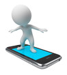 3d small people - flight on phone
