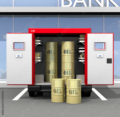 Illustration: Oil in golden barrels Oil in golden barrels