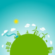 Green earth with space for text- sustainable development