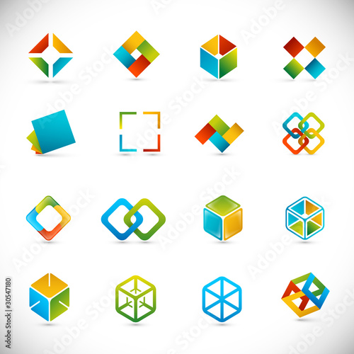 Vector: design elements - cubes design elements - cubes