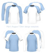 Vector. Men's raglan t-shirt design template (front & back). Vector. Men's raglan t-shirt design template (front & back).