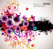 Grunge floral background