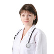 Foto: Female doctor on white background Female doctor on white background