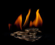 Pile of Quarters on Fire