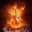 Rock guita in flames of fire