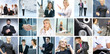 A collage of business images with young people and success A collage of business images with young people and success