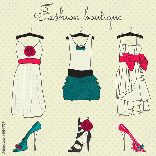 Fashion Boutiques on Fashion Boutique Set  Stylized Doodles    Irur  30564729   Ver