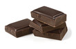 Chocolate pieces isolated on white