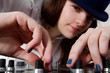 Young female DJ playing music Young female DJ playing music