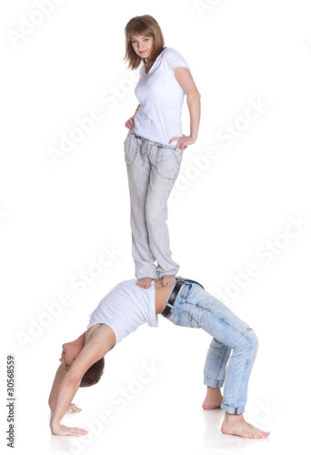 Foto: Two young acrobats. Two young acrobats.