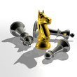 3d chessman knight only standing amidst the others chessman 3d chessman knight only standing amidst the others chessman