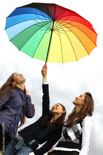Photo: girlfriends under umbrella girlfriends under umbrella