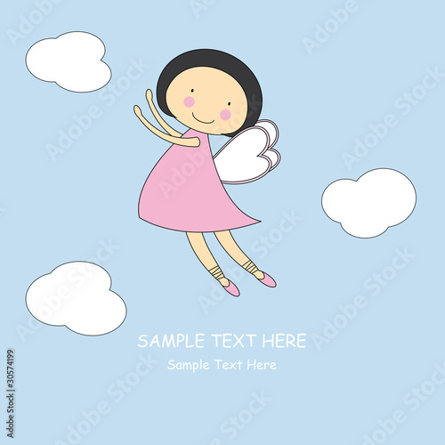 Vector: Baby card. Angel Baby card. Angel