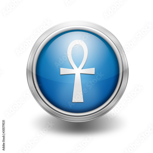Illustration: Icono borde metalico simbolo ANKH Icono borde metalico simbolo ANKH