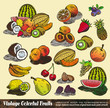 Vintage Colorful Fruits Collection