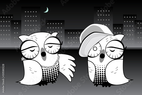 Vector: Urban Hoot Owls Rapping Urban Hoot Owls Rapping