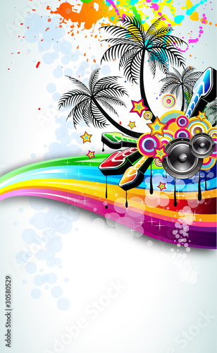 Vettoriale: Tropical Disco Dance Background Tropical Disco Dance Background