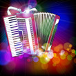 Accordion & color bokeh abstract light background