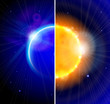 Sun, Earth & stars in the depths of space Sun, Earth & stars in the depths of space