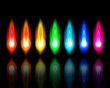 Vector: Color flames of a burning natural gas and reflection on black Color flames of a burning natural gas and reflection on black