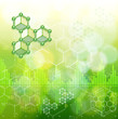 ecology background: chemical formulas, digital wave & green boke ecology background: chemical formulas, digital wave & green boke