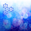 Digital wave & chemical formulas - technology blue background