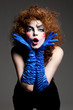 woman mime with theatrical makeup
