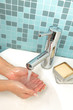 Beautiful girl is washing her hands Beautiful girl is washing her hands