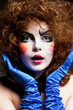 woman mime with theatrical makeup