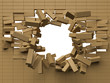 Destruction of a brick wall