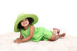 Beautiful Young Girl Laying In the Sand