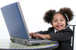 Beautiful Little Business Woman Working On Laptop