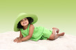 Beautiful Young Girl Laying In the Sand